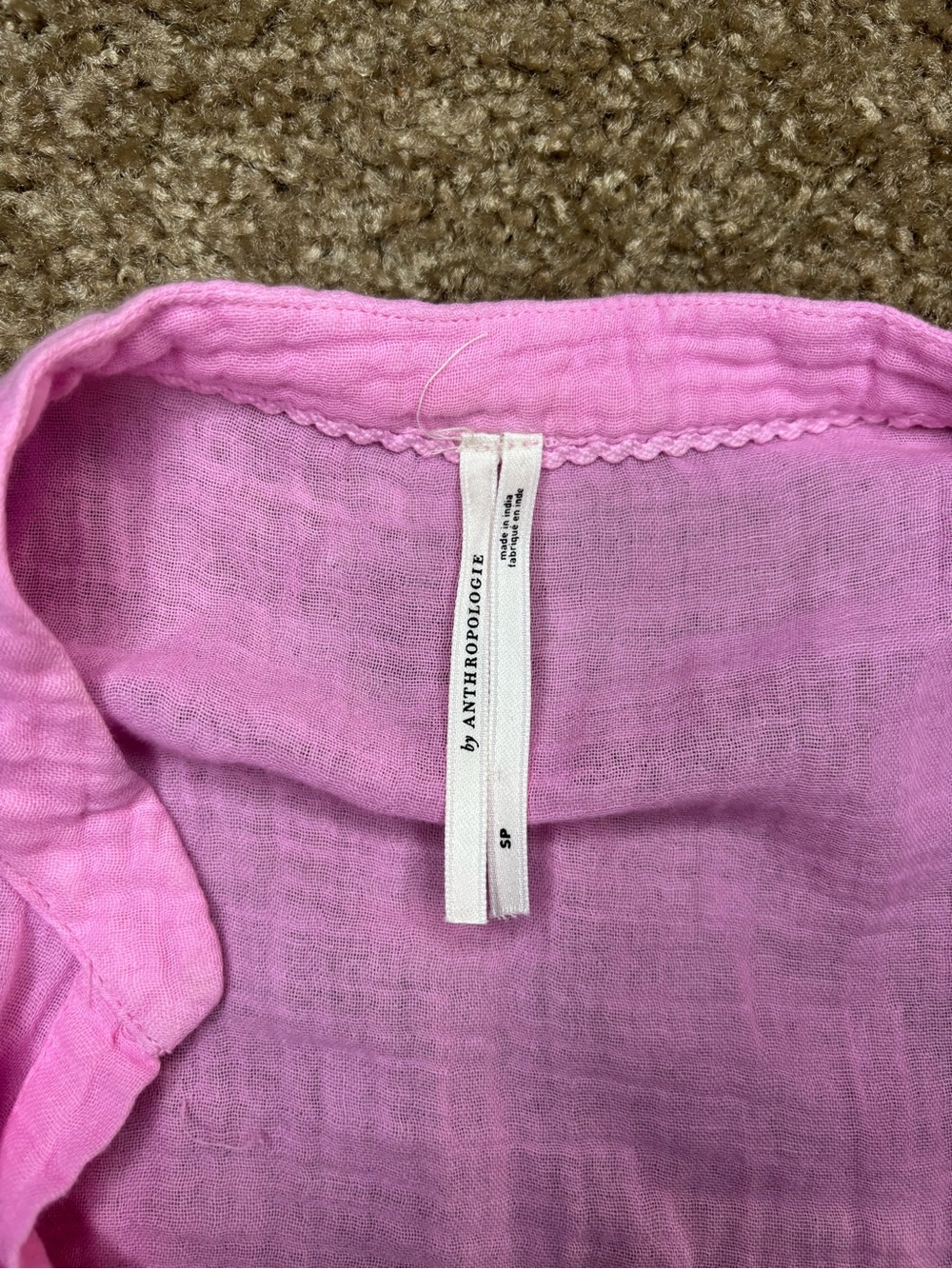 Anthropologie Pink Lightweight Gauze Tunic Top - Picture 2 of 2